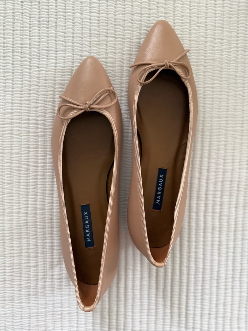 Margaux Nude Tan Pointed-Toe Ballet Flats